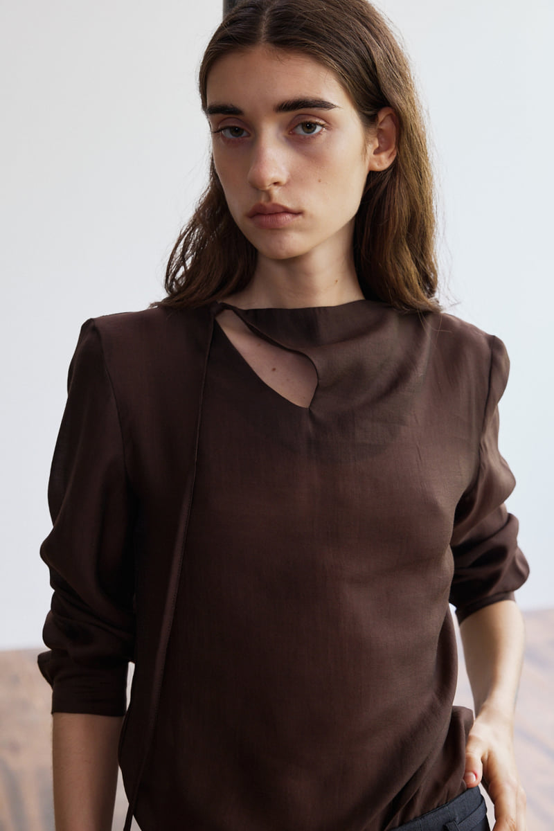 Understanding - Korean Women Fashion - #momslook - Tie Open Blouse - 8