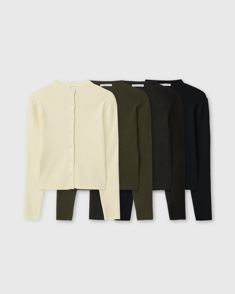 Understanding - Korean Women Fashion - #romanticstyle - Half Neck Ribbed Cardigan - 2