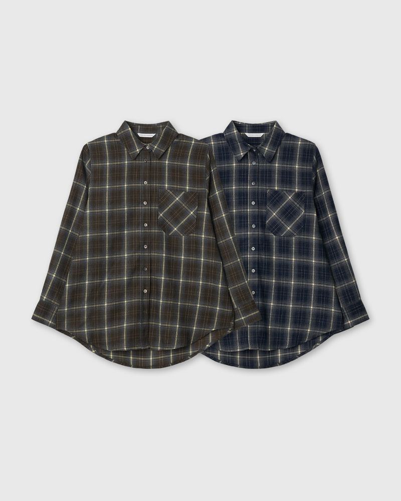 Understanding - Korean Women Fashion - #shopsmall - Big Check Shirt - 2