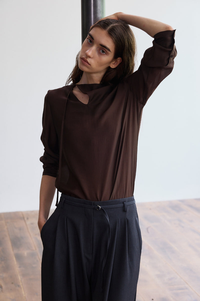 Understanding - Korean Women Fashion - #womensfashion - Tie Open Blouse - 7