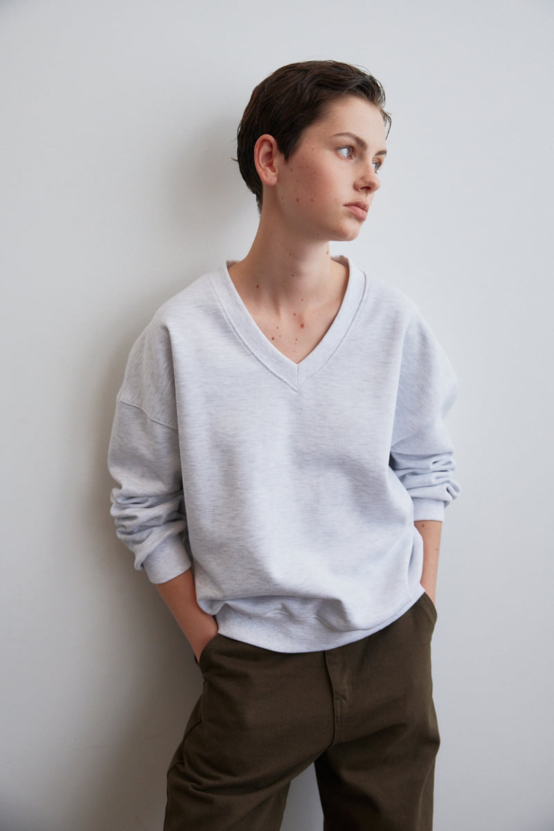 Understanding - Korean Women Fashion - #momslook - V Neck Sweatshirt - 4