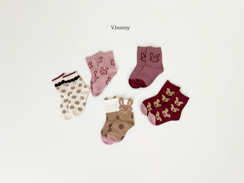V Bunny - Korean Children Fashion - #Kfashion4kids - Bunny Ribbon Socks Set - 11