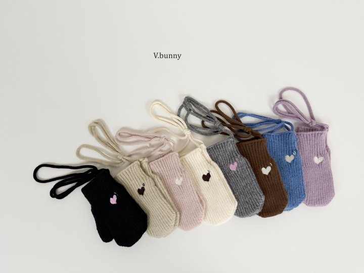 V Bunny - Korean Children Fashion - #Kfashion4kids - Heart Embroidery Gloves - 2
