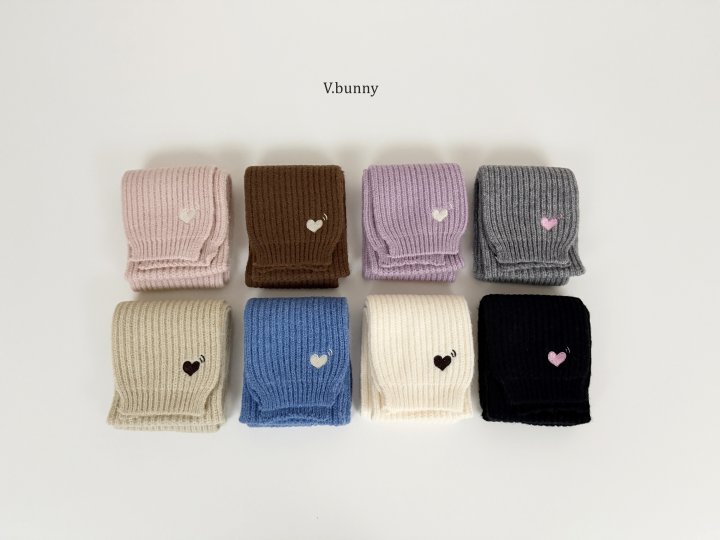 V Bunny - Korean Children Fashion - #Kfashion4kids - Heart Embroidery Muffler