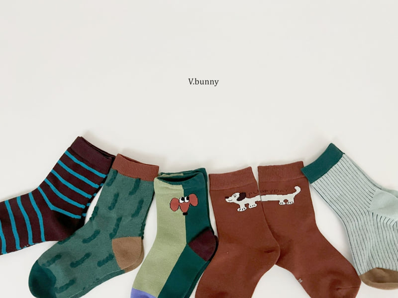 V Bunny - Korean Children Fashion - #childofig - Puppy Day Socks Set - 3