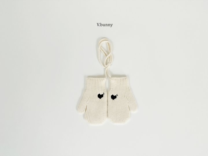 V Bunny - Korean Children Fashion - #childofig - Heart Embroidery Gloves - 8
