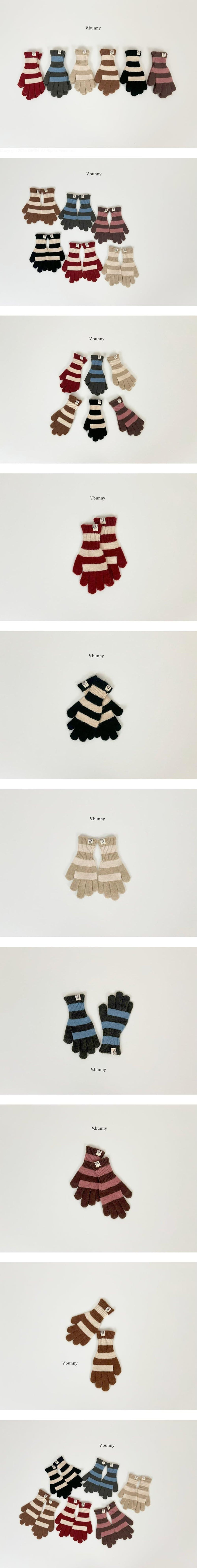 V Bunny - Korean Children Fashion - #childrensboutique - Big Stripe Gloves