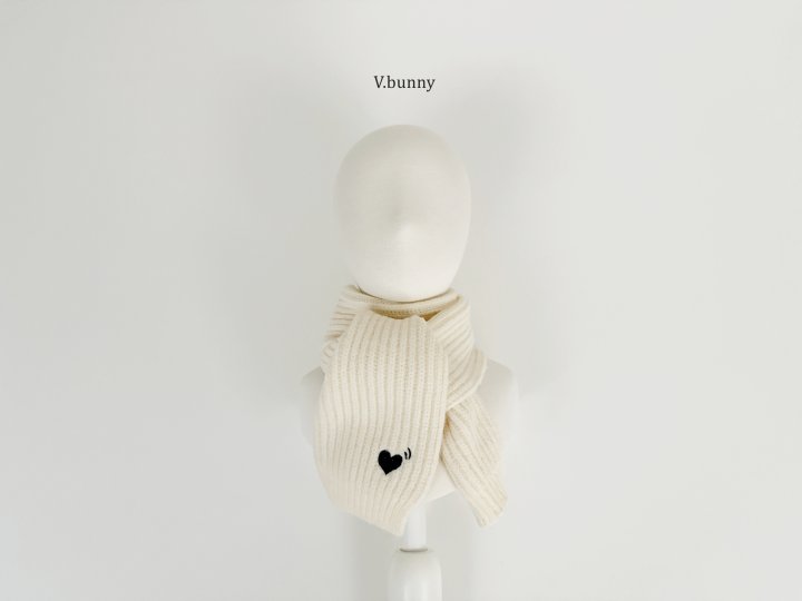 V Bunny - Korean Children Fashion - #childrensboutique - Heart Embroidery Muffler - 8