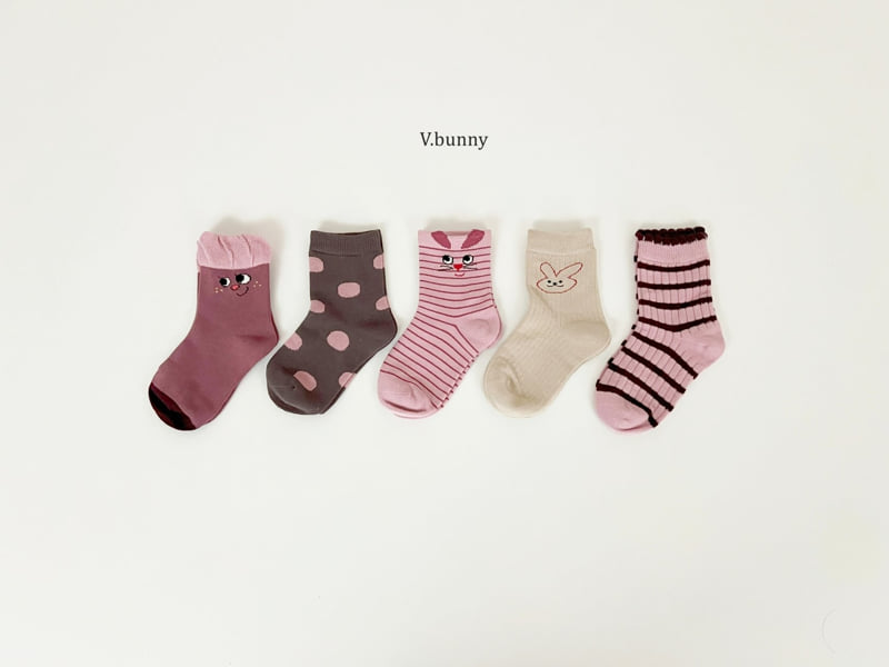 V Bunny - Korean Children Fashion - #designkidswear - Danto Socks Set