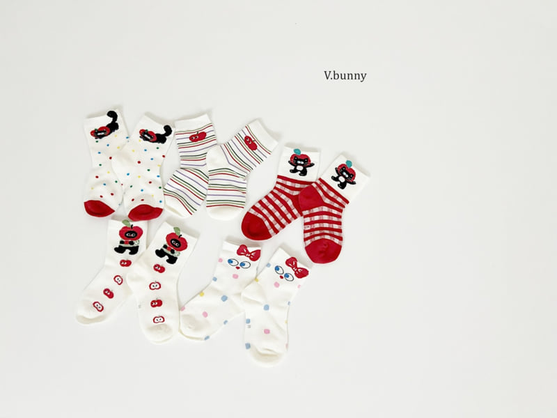 V Bunny - Korean Children Fashion - #designkidswear - Kapel Socks Set - 11