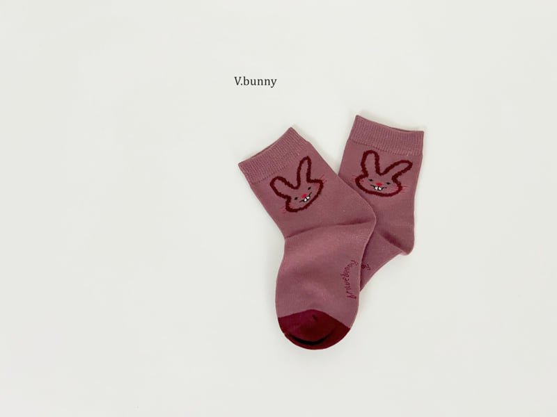 V Bunny - Korean Children Fashion - #designkidswear - Bunny Ribbon Socks Set - 5