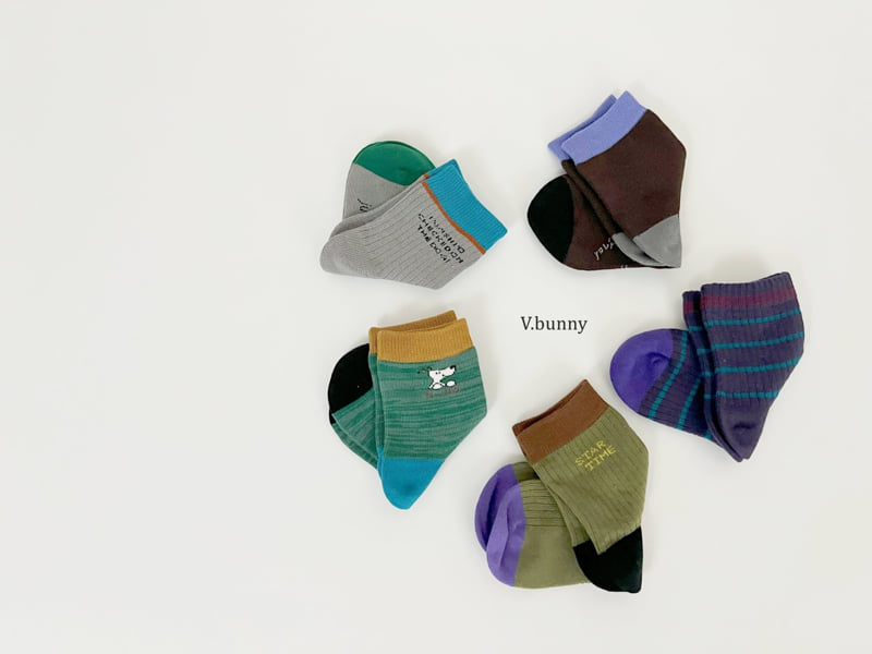 V Bunny - Korean Children Fashion - #discoveringself - Star Time Socks Set - 3