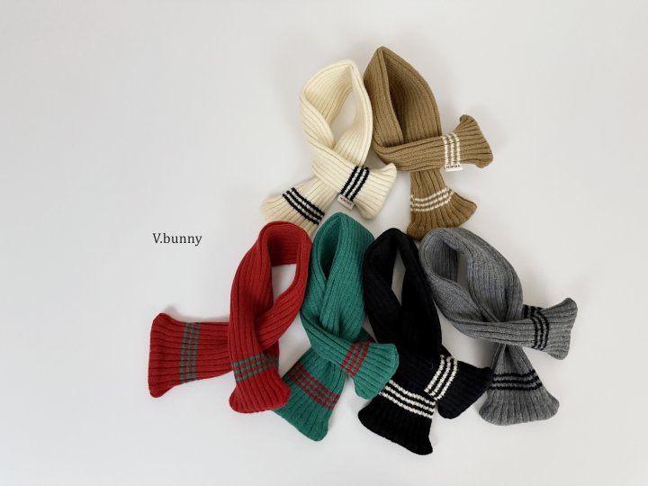 V Bunny - Korean Children Fashion - #designkidswear - Triple Stripe Muffler - 4