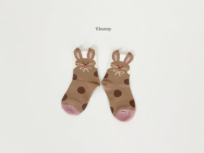 V Bunny - Korean Children Fashion - #fashionkids - Bunny Ribbon Socks Set - 7