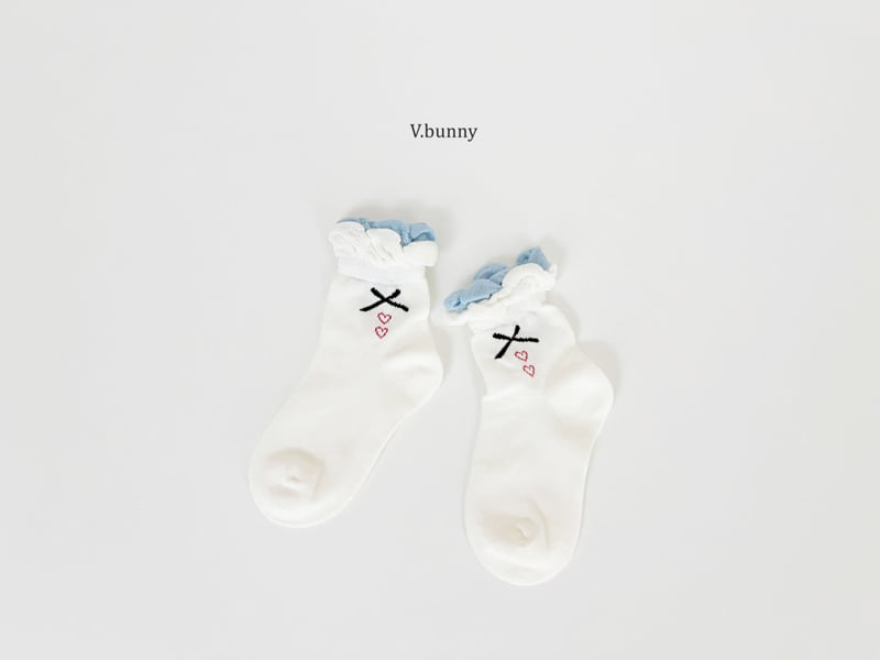 V Bunny - Korean Children Fashion - #fashionkids - Sky Ribbon Socks Set - 6