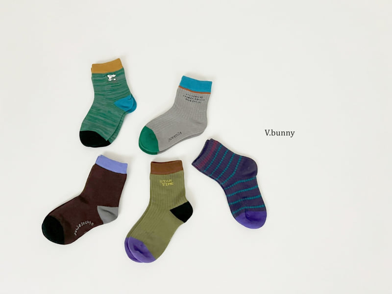 V Bunny - Korean Children Fashion - #kidsshorts - Star Time Socks Set - 5