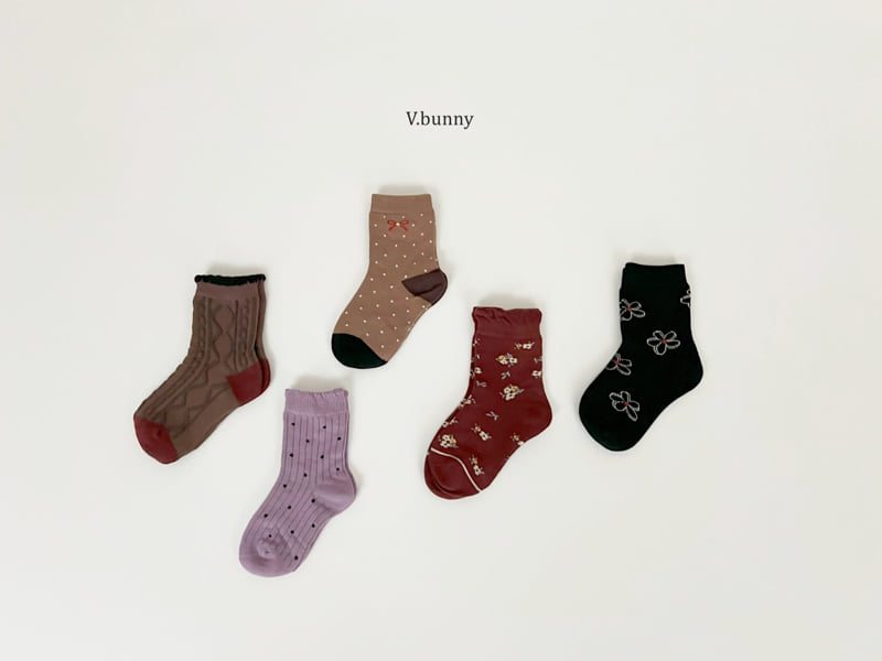 V Bunny - Korean Children Fashion - #kidsshorts - Dodori Socks Set - 2