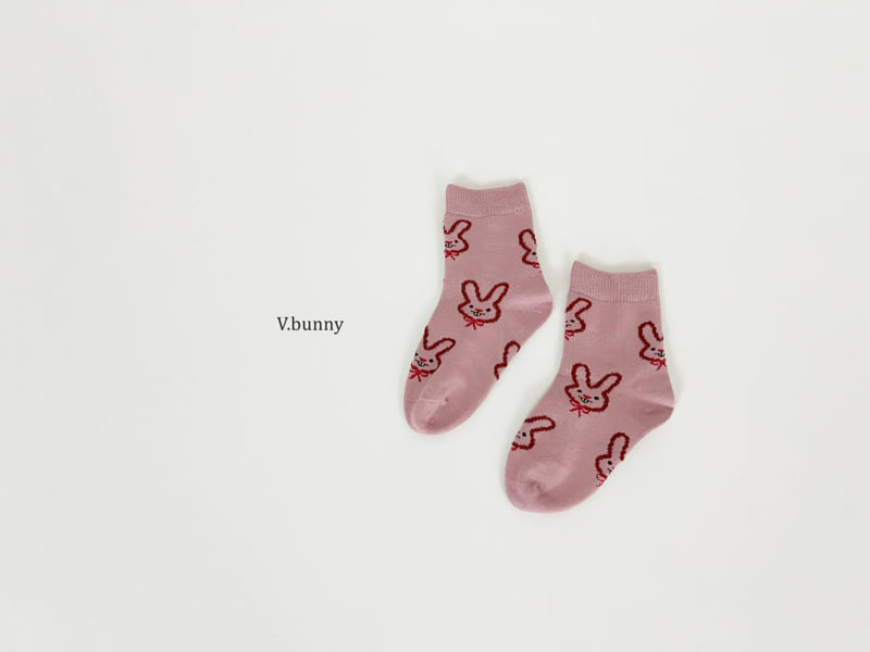 V Bunny - Korean Children Fashion - #kidsshorts - Bunny Ribbon Socks Set - 8