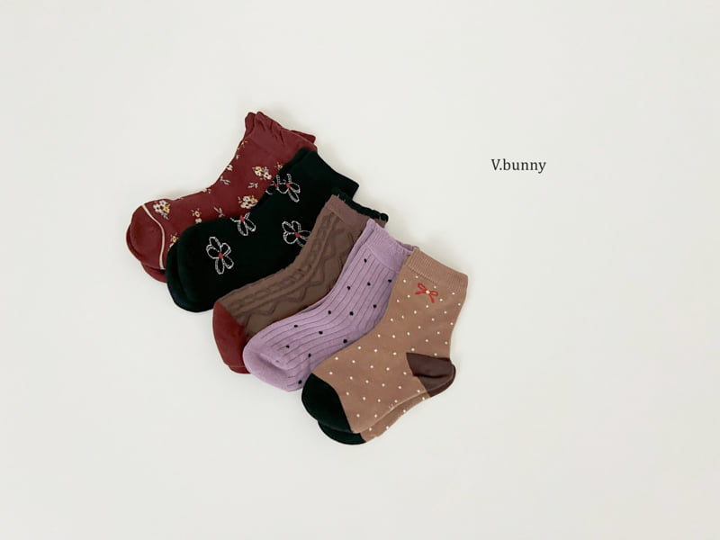 V Bunny - Korean Children Fashion - #kidsstore - Dodori Socks Set - 3