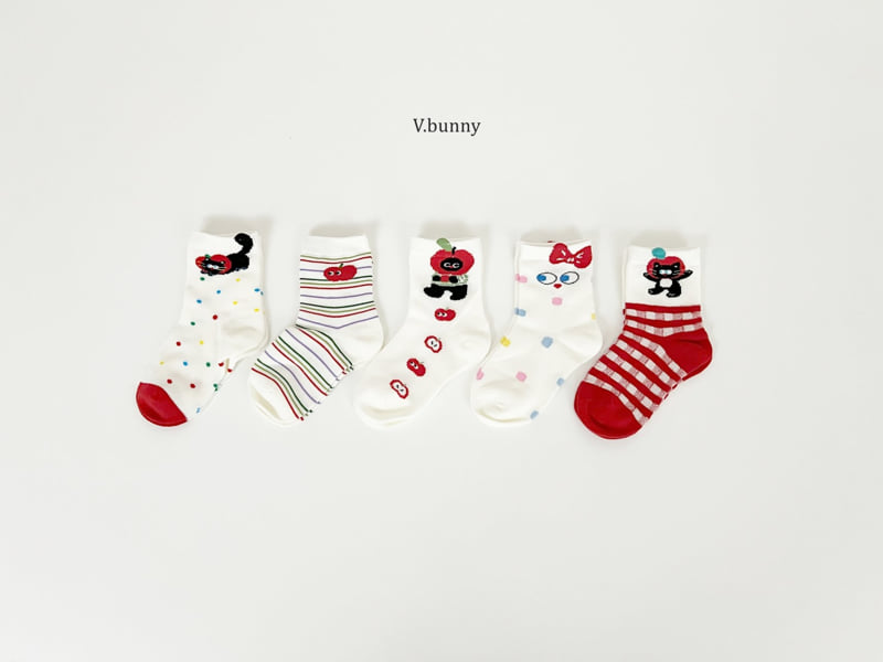 V Bunny - Korean Children Fashion - #kidsstore - Kapel Socks Set