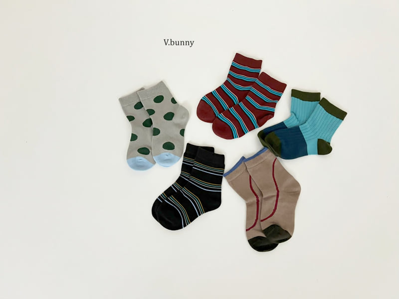 V Bunny - Korean Children Fashion - #kidsstore - Dot Line Socks Set - 11