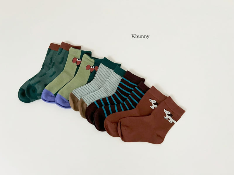 V Bunny - Korean Children Fashion - #kidsstore - Puppy Day Socks Set - 10