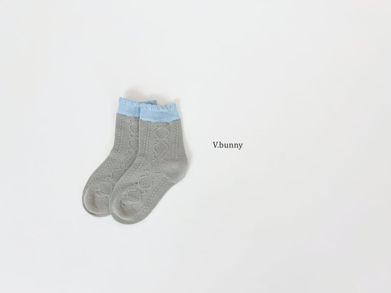 V Bunny - Korean Children Fashion - #kidsstore - Sky Ribbon Socks Set - 8