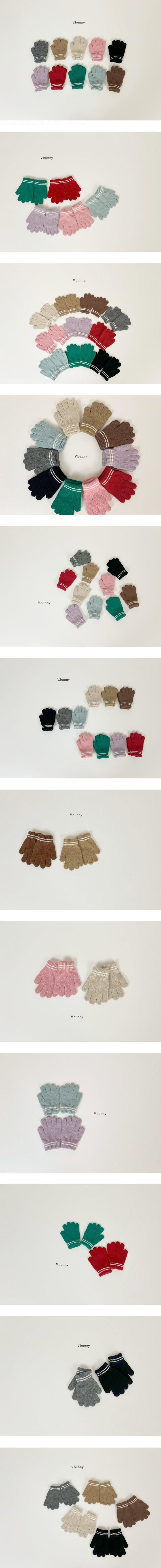 V Bunny - Korean Children Fashion - #kidsstore - Two-Line Gloves