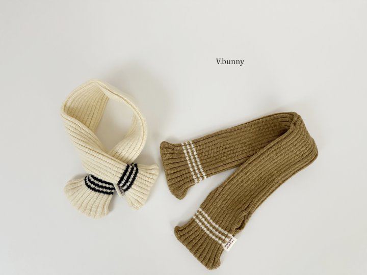 V Bunny - Korean Children Fashion - #kidsstore - Triple Stripe Muffler - 7