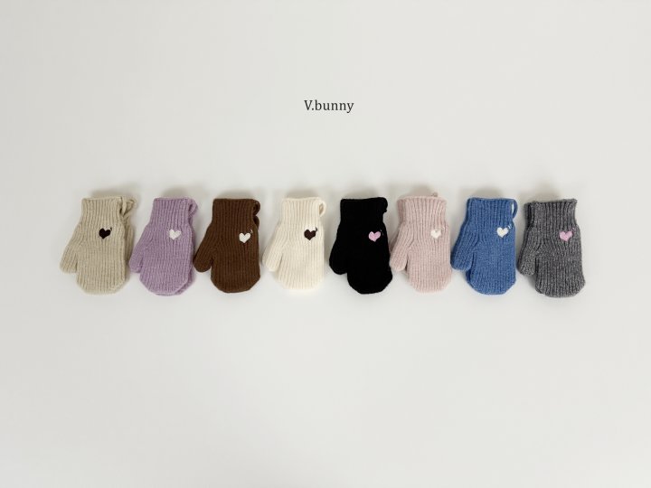 V Bunny - Korean Children Fashion - #kidzfashiontrend - Heart Embroidery Gloves