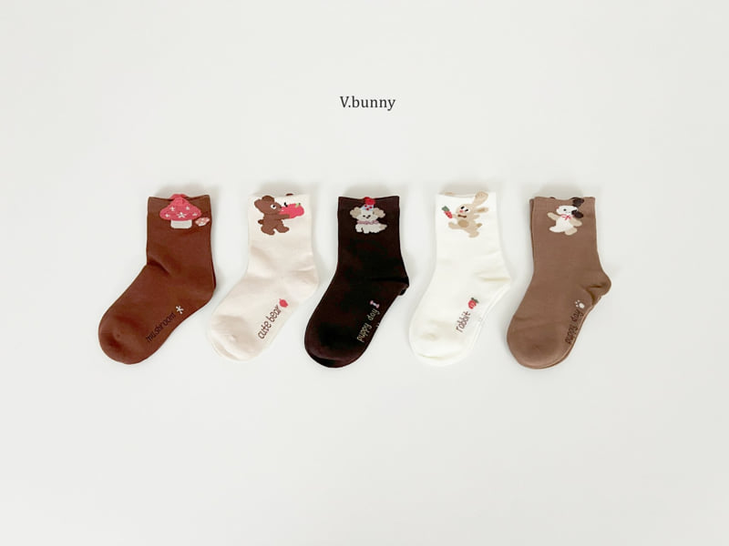 V Bunny - Korean Children Fashion - #littlefashionista - Star Mushroom Socks Set