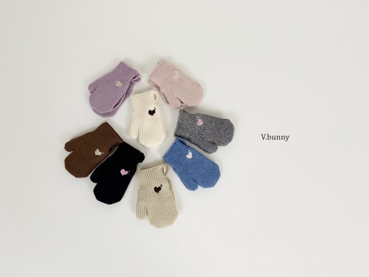 V Bunny - Korean Children Fashion - #littlefashionista - Heart Embroidery Gloves - 3