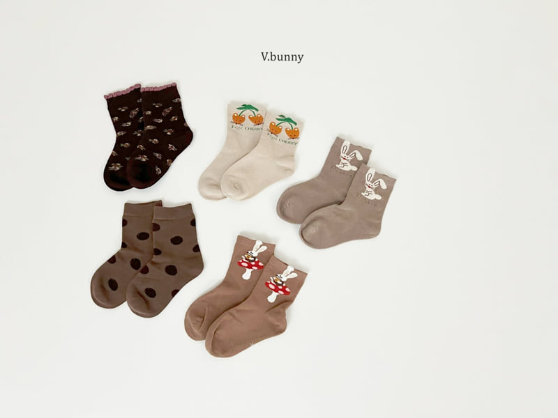 V Bunny - Korean Children Fashion - #magicofchildhood - Fox Cherry Socks Set - 11