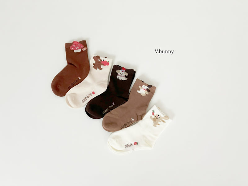 V Bunny - Korean Children Fashion - #magicofchildhood - Star Mushroom Socks Set - 2