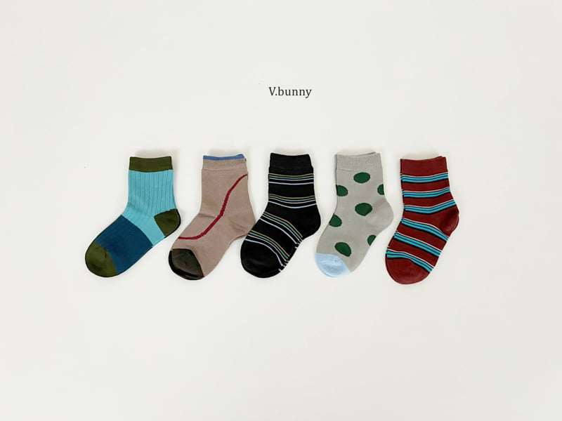 V Bunny - Korean Children Fashion - #magicofchildhood - Dot Line Socks Set