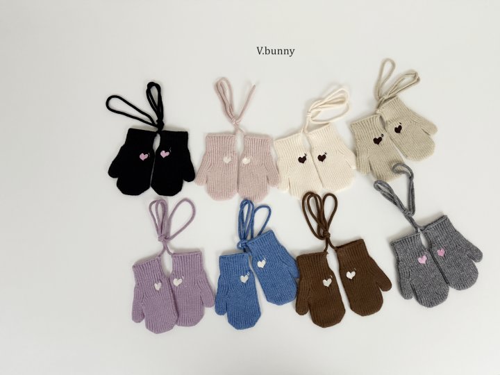 V Bunny - Korean Children Fashion - #littlefashionista - Heart Embroidery Gloves - 4
