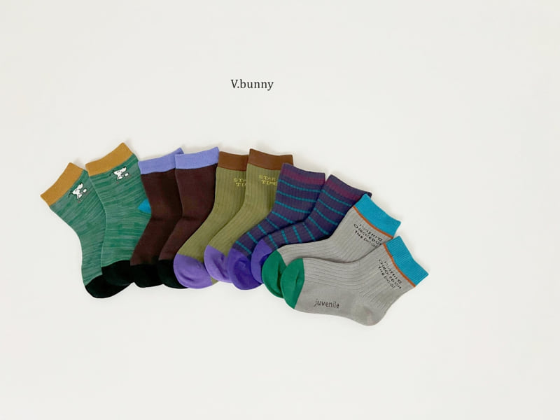 V Bunny - Korean Children Fashion - #minifashionista - Star Time Socks Set - 11