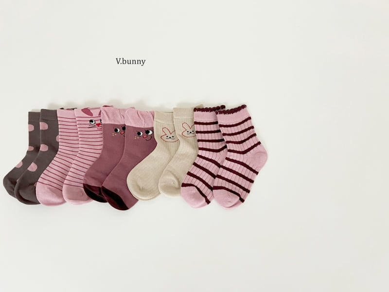 V Bunny - Korean Children Fashion - #minifashionista - Danto Socks Set - 10
