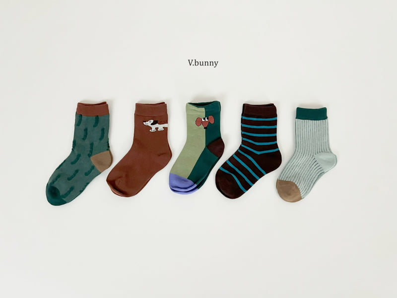 V Bunny - Korean Children Fashion - #minifashionista - Puppy Day Socks Set