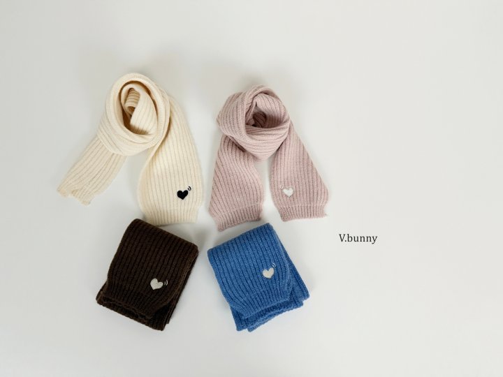V Bunny - Korean Children Fashion - #magicofchildhood - Heart Embroidery Muffler - 4