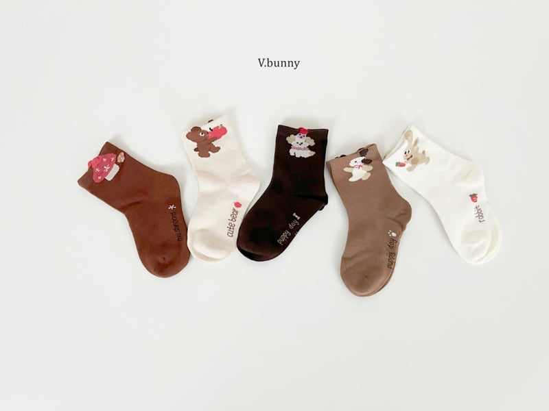 V Bunny - Korean Children Fashion - #minifashionista - Star Mushroom Socks Set - 4