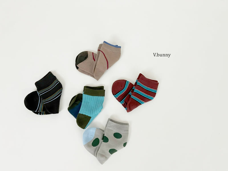 V Bunny - Korean Children Fashion - #prettylittlegirls - Dot Line Socks Set - 3