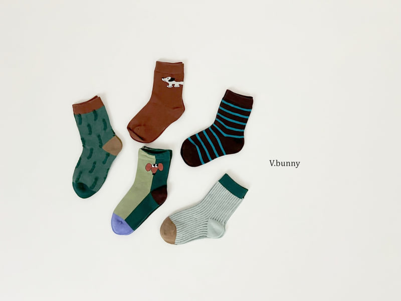 V Bunny - Korean Children Fashion - #prettylittlegirls - Puppy Day Socks Set - 2