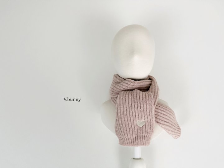 V Bunny - Korean Children Fashion - #prettylittlegirls - Heart Embroidery Muffler - 5