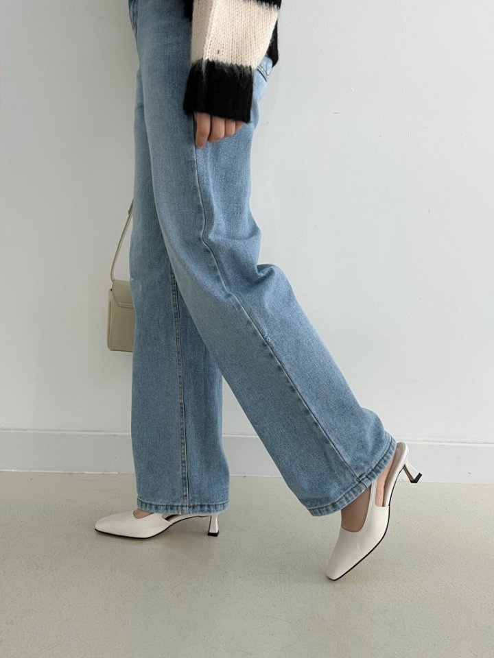 Vade - Korean Women Fashion - #momslook - Square Basic Slim Slingback Heels - 10