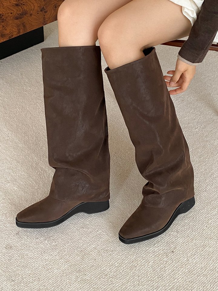 Vade - Korean Women Fashion - #momslook - Basic Pleated Half Boots - 9