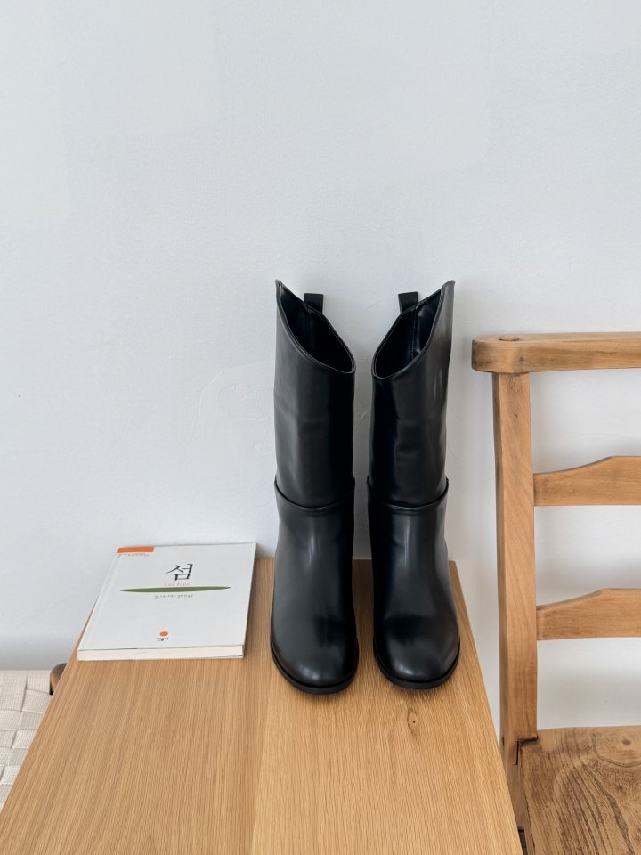 Vade - Korean Women Fashion - #momslook - Basic Half Mid Walker Boots - 3