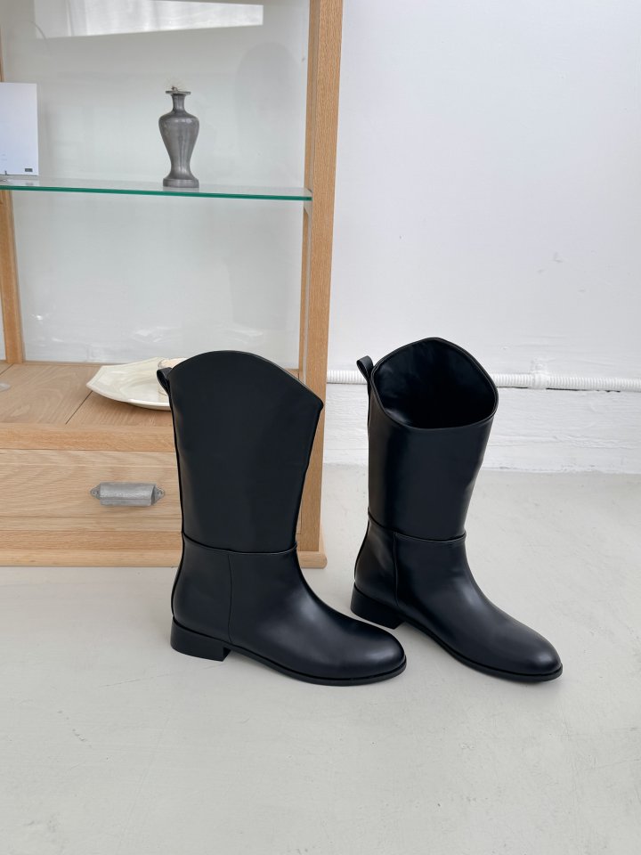 Vade - Korean Women Fashion - #momslook - Basic Half Mid Walker Boots - 5