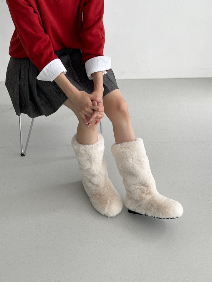 Vade - Korean Women Fashion - #momslook - Mid Half Air Suede Police Boots - 10