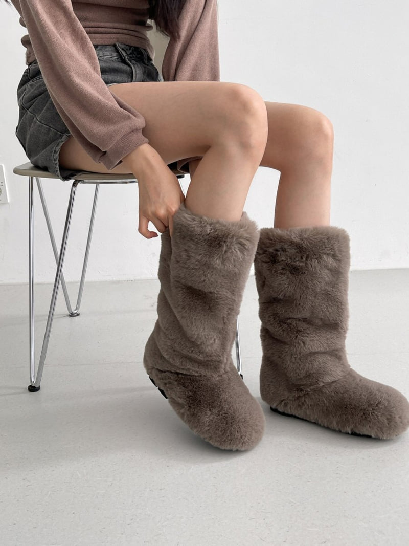 Vade - Korean Women Fashion - #momslook - Mid Half Air Suede Police Boots - 12